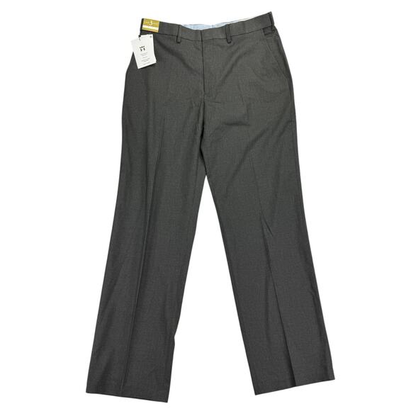 Haggar Mens Premium Stretch Classic Fit Flat Front Suit Pants Dark Gray 34x32 - Picture 1 of 5